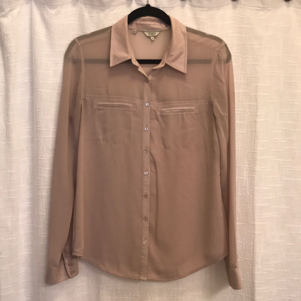 GUESS WOMENS BUTTON UP BLOUSE S